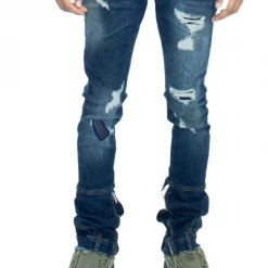 Majestik Jeans - Stacked Rips And Repair - Dark Blue - DL2243