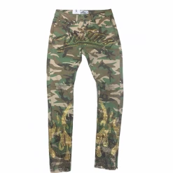 Politics Jeans - Stones And Flames - Army Fatigue With Black And Topaz - RSP 013