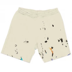 Shop All Purple-Brand Shorts - French Terry Paint - Cream - P413-FCSS222