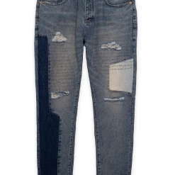Purple-Brand Jeans - Stitches And Patches - Blue - P003