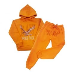 Rawyalty Kids Jogger Set - World Tour Eagle - Orange Shop All
