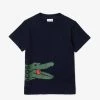 Lacoste Kids T-Shirt - Big Green Croc - Navy - TJ6847