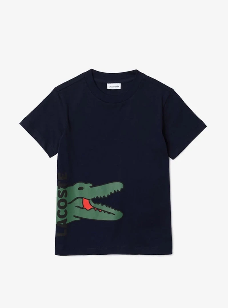 Lacoste Kids T-Shirt - Big Green Croc - Navy - TJ6847 1 Lacoste Kids T-Shirt - Big Green Croc - Navy - TJ6847