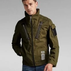 G-Star Jacket - Zip Track Overshirt - Dark Olive - D20521 Shop All