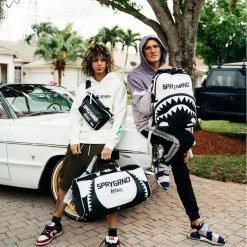 Sprayground Bag - Swerve Duffle - Black And White - D3712