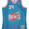 Mitchell & Ness Jersey - Houston Rockets Hakeem Olajuwon - Blue And Red - SMJYGS20080