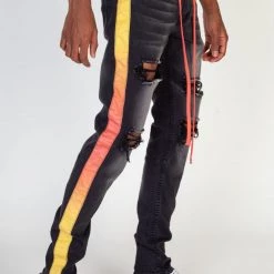 Kdnk Jeans - Red Contrast Stripe - Dark Medium Grey - KND4284 Shop All