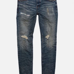 Purple-Brand Jeans - Frayed Blowouts - Mid Indigo - P001-MIFB222