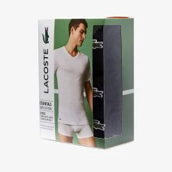 Lacoste T-Shirt - V-Neck Slim Fit 3-Pack - Black - TH3374
