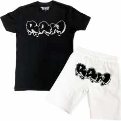 Rawyalty Short Set - Drip RAW - Black And White Shop All