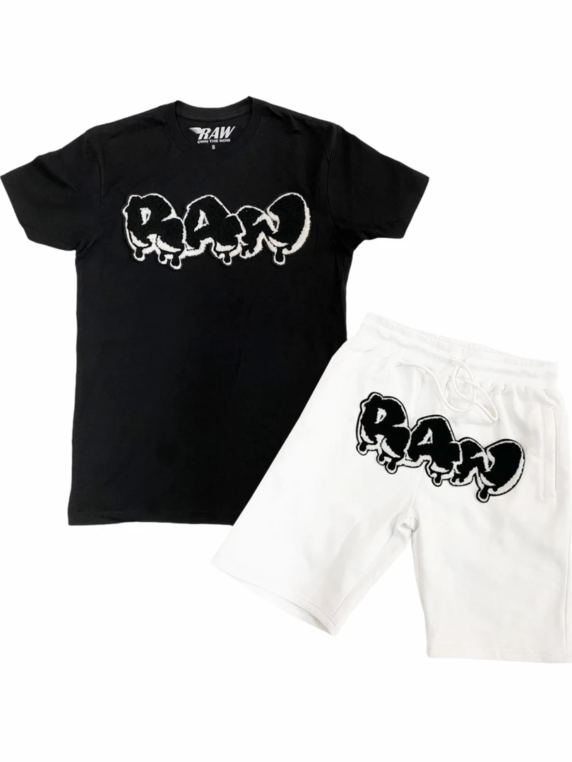 Rawyalty Short Set - Drip RAW - Black And White Shop All 1 Rawyalty Short Set - Drip RAW - Black And White Shop All