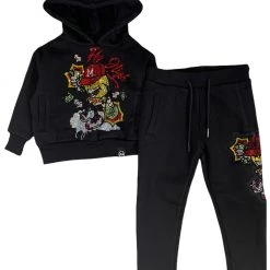 Shop All Majestik Kids Jogger Set - Money Bags - Black - KD2125