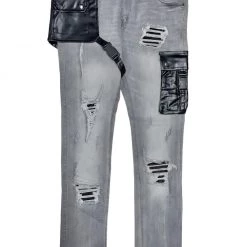 New Arrivals Focus Jeans - Rip & Repair Cargo - Lt. Grey - 3405C