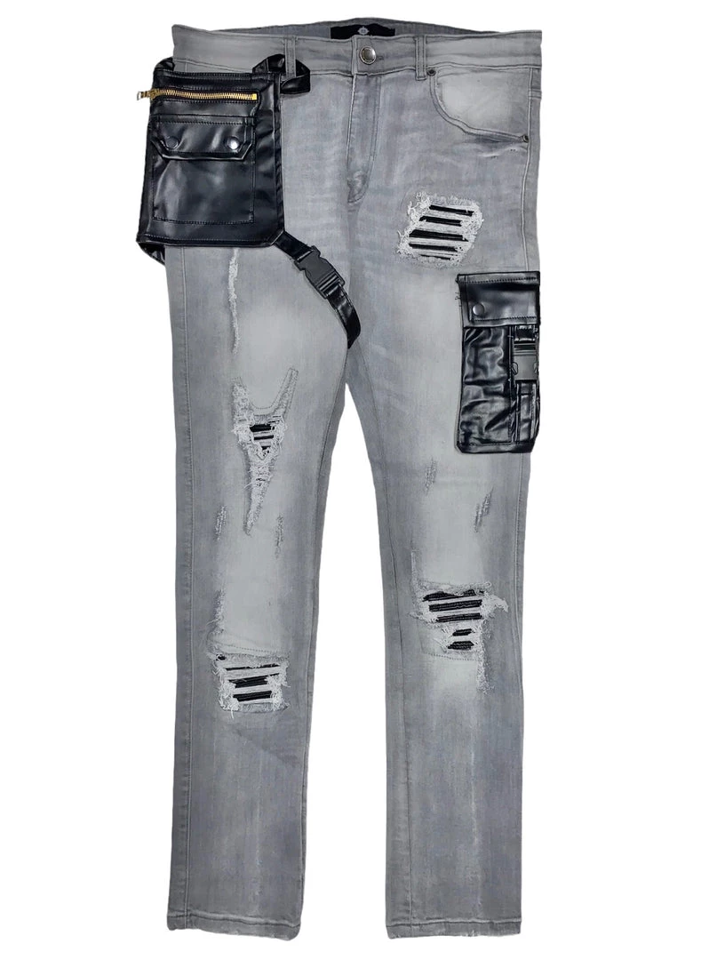 New Arrivals Focus Jeans - Rip & Repair Cargo - Lt. Grey - 3405C 1 New Arrivals Focus Jeans - Rip & Repair Cargo - Lt. Grey - 3405C