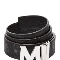Shop All MCM Belt - Reversible - Black With Silver Buckle