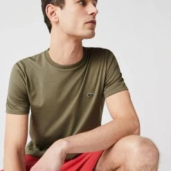 Lacoste T-Shirt - Crewneck Pima Cotton Jersey - Khaki Green-316 - TH6709