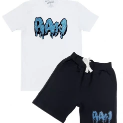 Shop All Rawyalty Kids Short Set - RAW Drip Sapphire Bling - Black And White - RKC-000