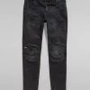 G-Star Jeans - 5620 3D Zip Knee Skinny - Worn In Black Onyx Restored - D01252-C910