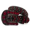 Milano Belt - Big Stones & Studs - Black And Red
