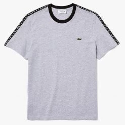 Shop All Lacoste T-Shirt - Stripe Cotton - Grey Chine-CCA - TH7079