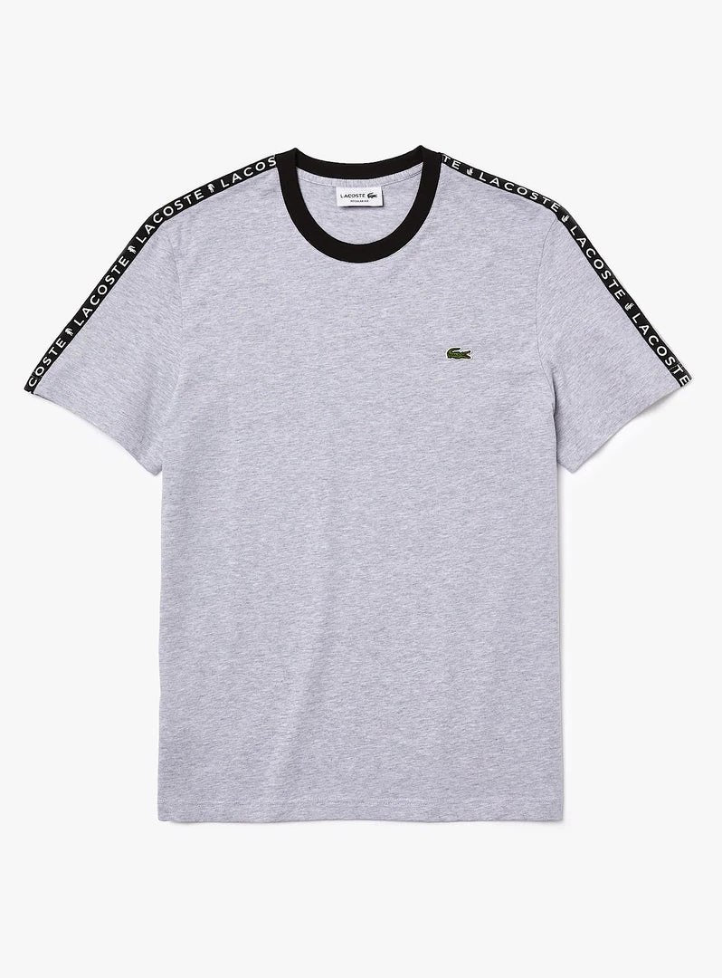 Shop All Lacoste T-Shirt - Stripe Cotton - Grey Chine-CCA - TH7079 1 Shop All Lacoste T-Shirt - Stripe Cotton - Grey Chine-CCA - TH7079