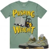 Pg Apparel T-Shirt - Pushing Weight - Sage And Golden Yellow New Arrivals