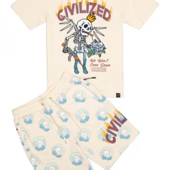 Civilized Short Set - Won't Come Down - Cream - CV1514 Shop All