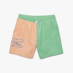 Lacoste Swim Trunks - Patterned - Light Orange And Green - MH9397 51 F6L