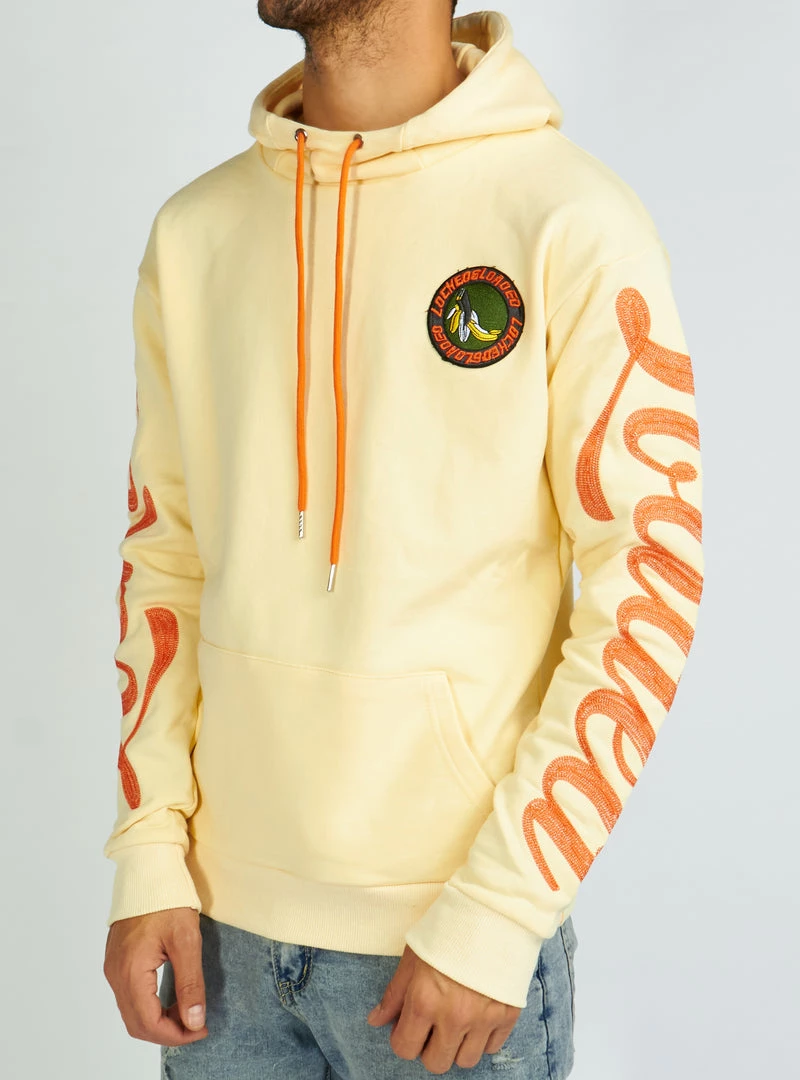 LOCKED & LOADED LNL Hoodie - Chain Stitch - Bone And Orange - LLHCH51025501 2 LOCKED & LOADED LNL Hoodie - Chain Stitch - Bone And Orange - LLHCH51025501