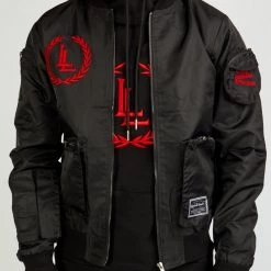 LOCKED & LOADED Shop All LNL Jacket - Bomber - Black And Red - LLJKT092501