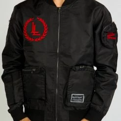 LOCKED & LOADED Shop All LNL Jacket - Bomber - Black And Red - LLJKT092501