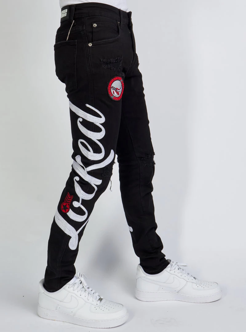LOCKED & LOADED LNL Jeans - Chain Stitch - Black And White - LLCHSE1025250 Shop All 3 LOCKED & LOADED LNL Jeans - Chain Stitch - Black And White - LLCHSE1025250 Shop All