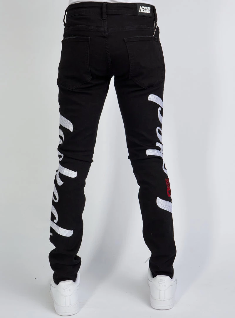 LOCKED & LOADED LNL Jeans - Chain Stitch - Black And White - LLCHSE1025250 Shop All 5 LOCKED & LOADED LNL Jeans - Chain Stitch - Black And White - LLCHSE1025250 Shop All
