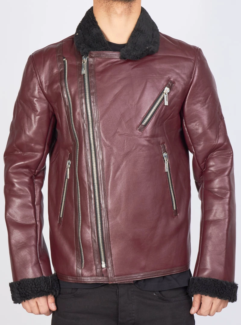 BUYER’S CHOICE Buyer's Choice Leather Jacket - Fur Cuff - Burgundy - 3510 Shop All 2 BUYER’S CHOICE Buyer's Choice Leather Jacket - Fur Cuff - Burgundy - 3510 Shop All