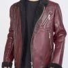 BUYER’S CHOICE Buyer's Choice Leather Jacket - Fur Cuff - Burgundy - 3510 Shop All