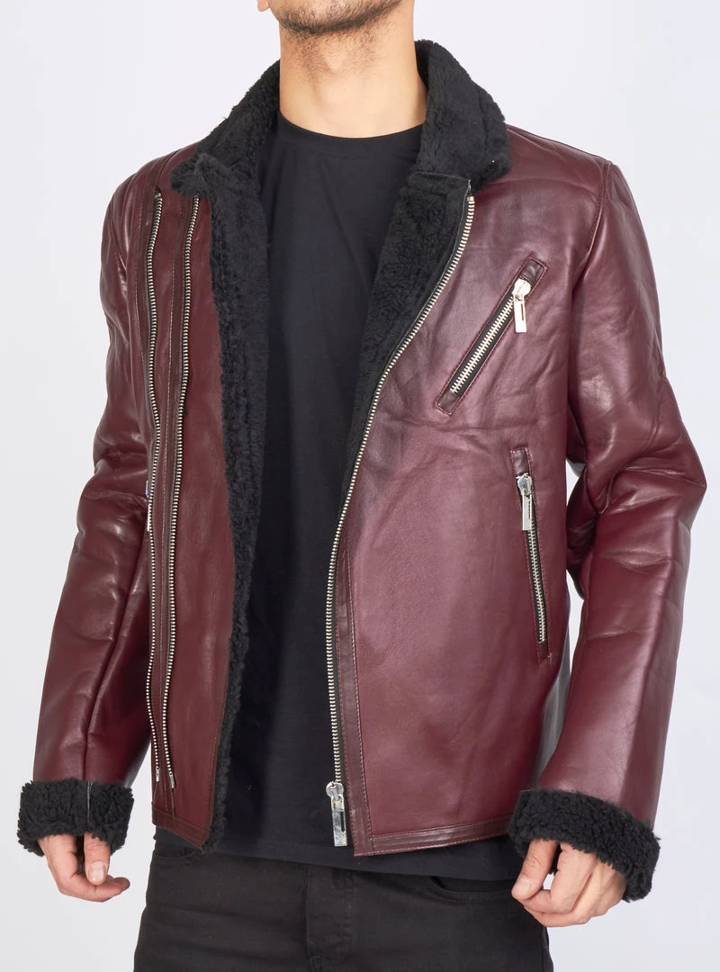 BUYER’S CHOICE Buyer's Choice Leather Jacket - Fur Cuff - Burgundy - 3510 Shop All 1 BUYER’S CHOICE Buyer's Choice Leather Jacket - Fur Cuff - Burgundy - 3510 Shop All