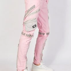 LOCKED & LOADED LNL Jeans - Straps And Pocket - Light Pink And Reflective - LLTP105 Shop All 11 LOCKED & LOADED LNL Jeans - Straps And Pocket - Light Pink And Reflective - LLTP105 Shop All