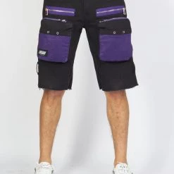 LOCKED & LOADED Shop All LNL Shorts - Strapped - Black And Purple - LDS421102