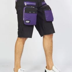 LOCKED & LOADED Shop All LNL Shorts - Strapped - Black And Purple - LDS421102