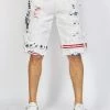 LOCKED & LOADED Shop All LNL Shorts - USA Strapped Denim - White With Red And Navy - LLDS421104