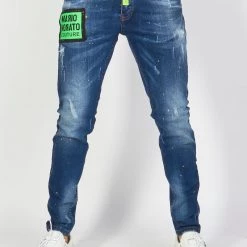 BUYER’S CHOICE Shop All Buyer's Choice Jeans - Belted - Lime/Blue - 2290-100-A18