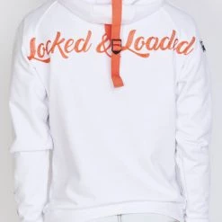 LOCKED & LOADED Shop All LNL Hoodie - B. Clip Pullover - White And Orange - LLRHCHSE1025301