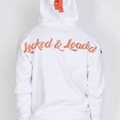 LOCKED & LOADED Shop All LNL Hoodie - B. Clip Pullover - White And Orange - LLRHCHSE1025301