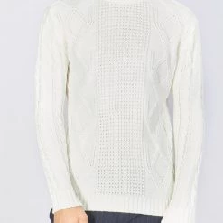 BUYERS CHOICE Buyer's Choice Sweater - Turtleneck - Off-White - T3766 Tops