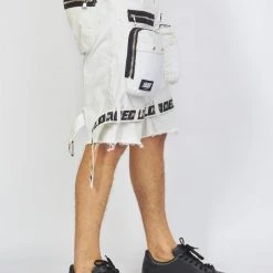 LOCKED & LOADED LNL Shorts - Strapped - White With Black - LDS421102