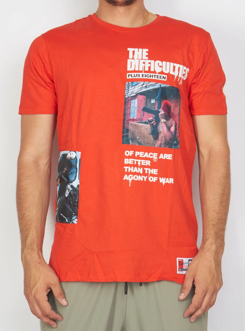 BUYER’S CHOICE Buyer's Choice T-Shirt - The Difficulties - Orange - PA 7702 1 BUYER’S CHOICE Buyer's Choice T-Shirt - The Difficulties - Orange - PA 7702