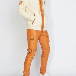 LOCKED & LOADED LNL Hoodie - Leather - Peach And Orange - LLFZ1025505