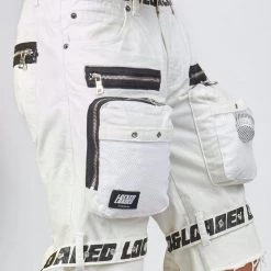 LOCKED & LOADED LNL Shorts - Strapped - White With Black - LDS421102