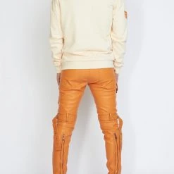 LOCKED & LOADED LNL Hoodie - Leather - Peach And Orange - LLFZ1025505