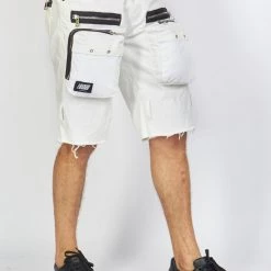 LOCKED & LOADED LNL Shorts - Strapped - White With Black - LDS421102